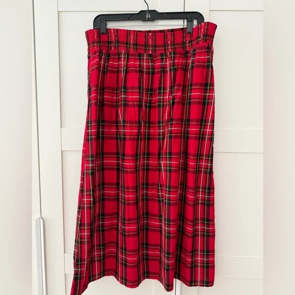 Old Navy Red Tartan Maxi Skirt, XL - Picture 1 of 7